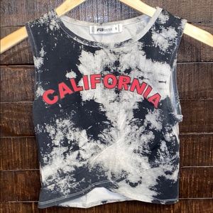 Black and white tie dye California crop top